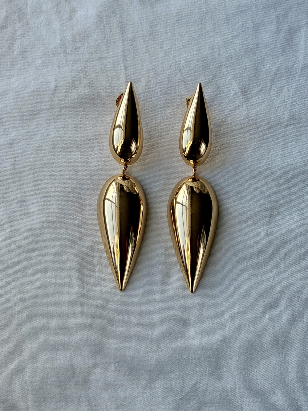 Long Drops Up and Down 18k Gold Plated Earrings